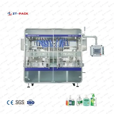 Men machin pou lave sanitizer jèl Piston ranpli machin